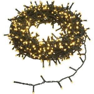 24 m LED-Lichterkette, warmweiß/mehrfarbig, für Innen & Außen, gewickelt dargestellt.