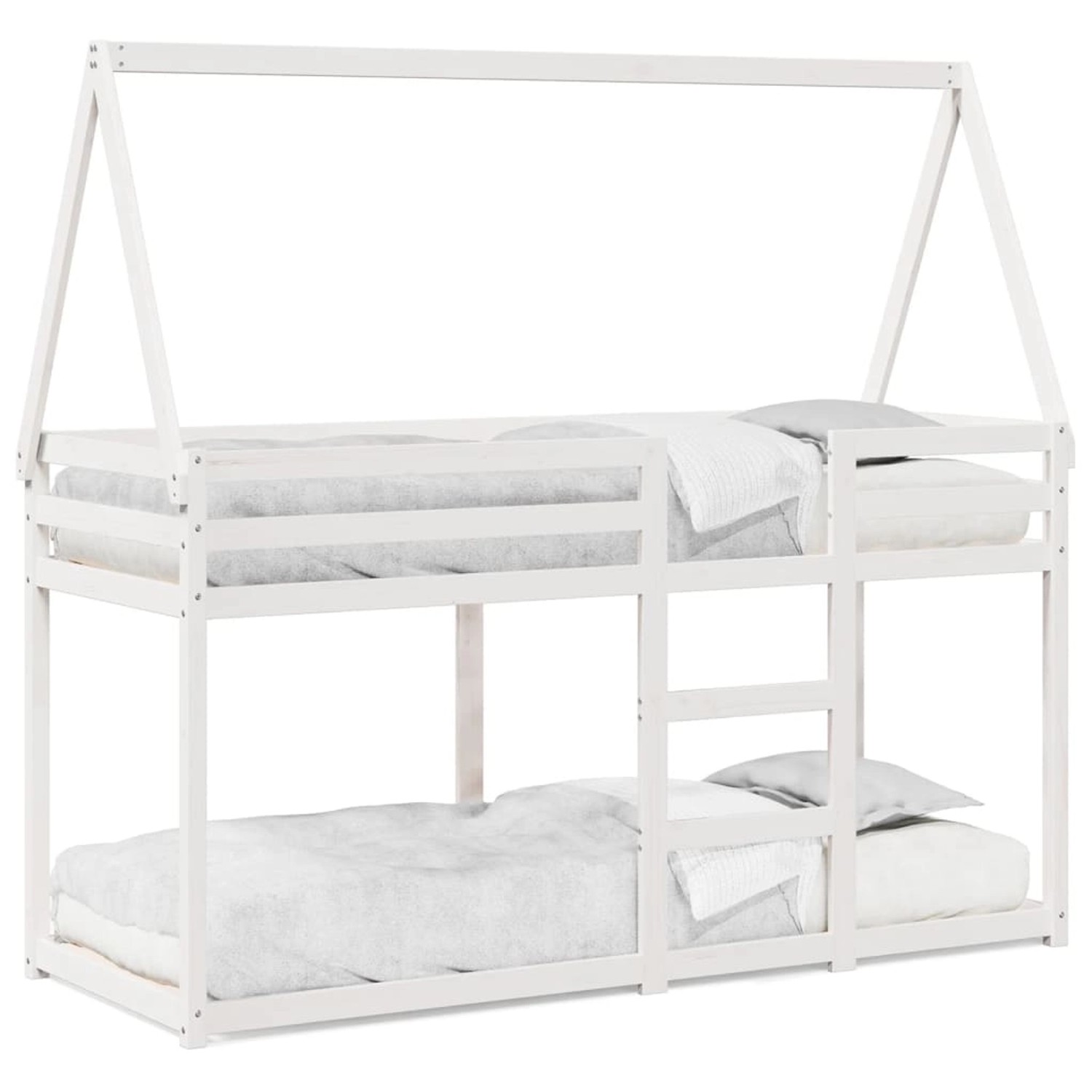 vidaXL Etagenbett mit Dach Weiß 80x200 cm Massivholz Kiefer 3282082 günstig online kaufen