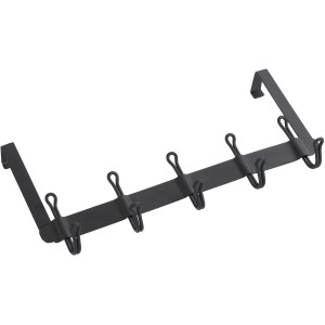 Schwarze Wenko Türgarderobe Nostalgie mit 5 Haken zum Einhängen an der Tür.
