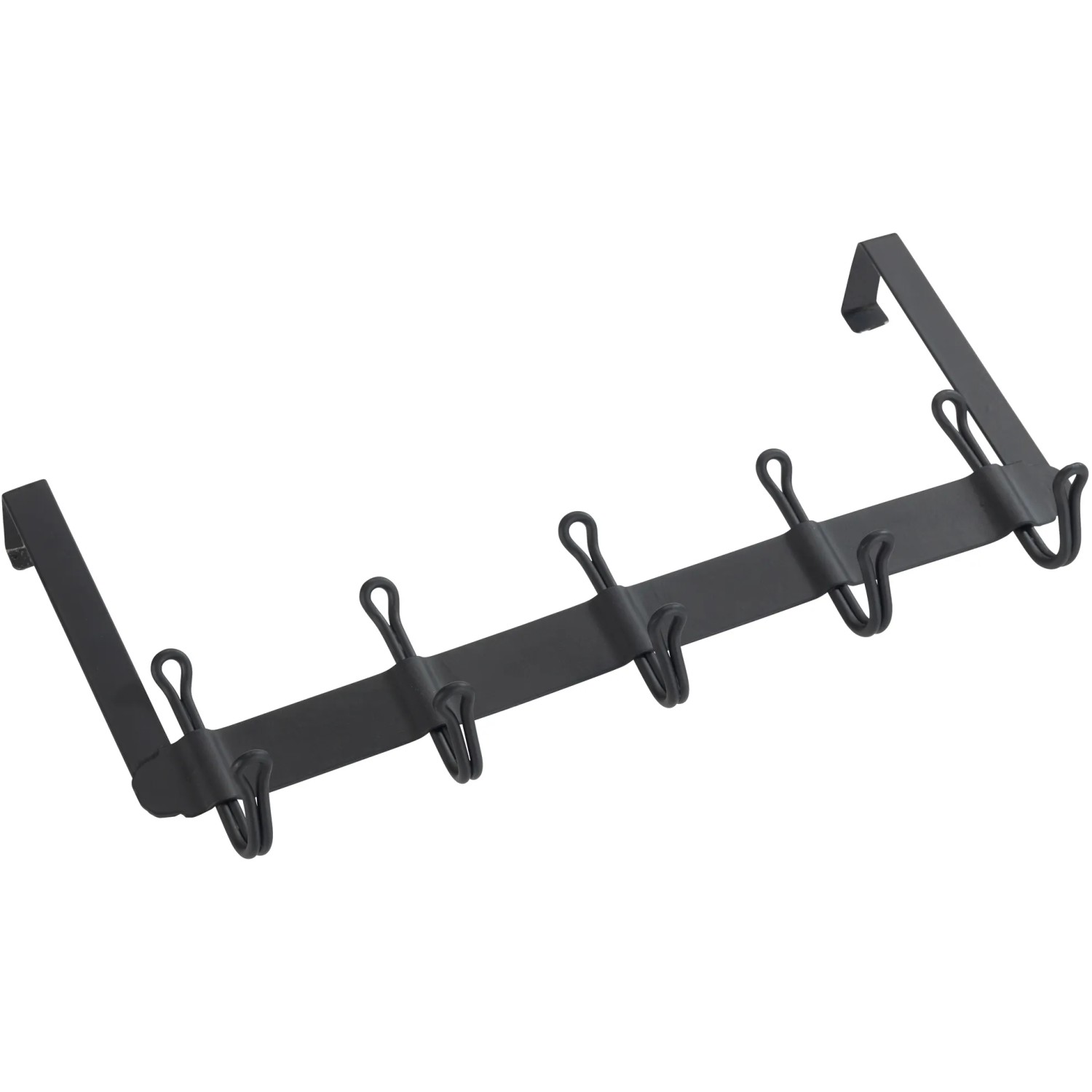 Schwarze Wenko Türgarderobe Nostalgie mit 5 Haken zum Einhängen an der Tür.