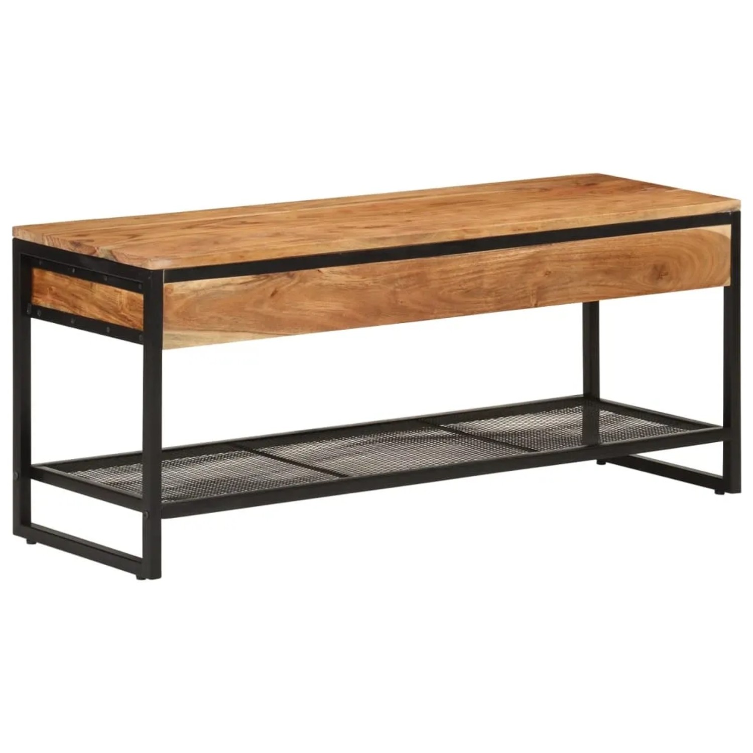 vidaXL Schuhbank 110x35x45 cm Massivholz Akazie und Eisen 372744_8