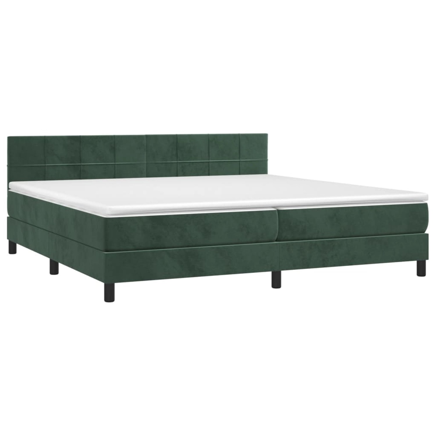 vidaXL Boxspringbett mit Matratze & LED Dunkelgrün 200x200 cm Samt 3134426 günstig online kaufen