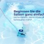 Weißer Gre Akku-Poolsauger 5.000 mAh im Pool, kabellose Reinigung.