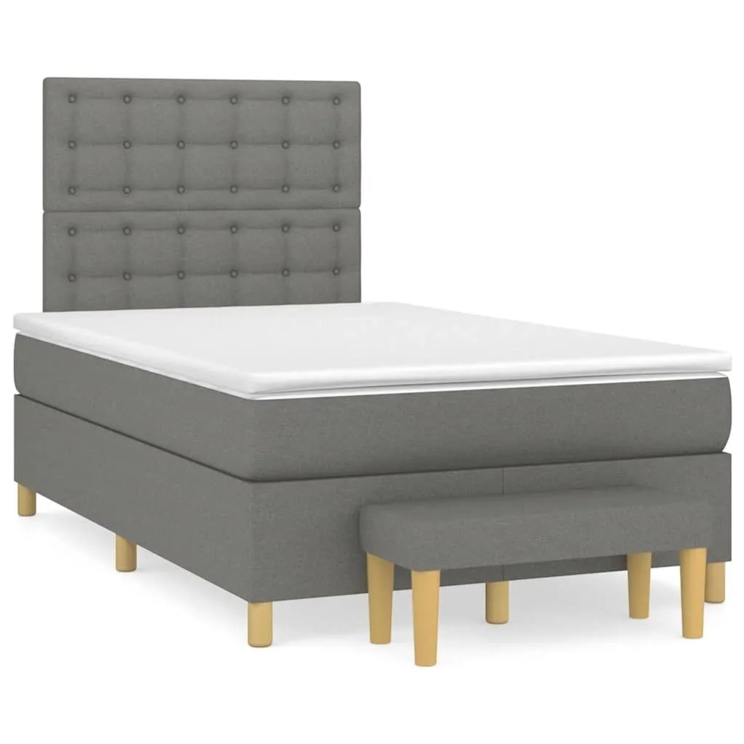 vidaXL Boxspringbett mit Matratze Dunkelgrau 120x190 cm Stoff 3270433 günstig online kaufen