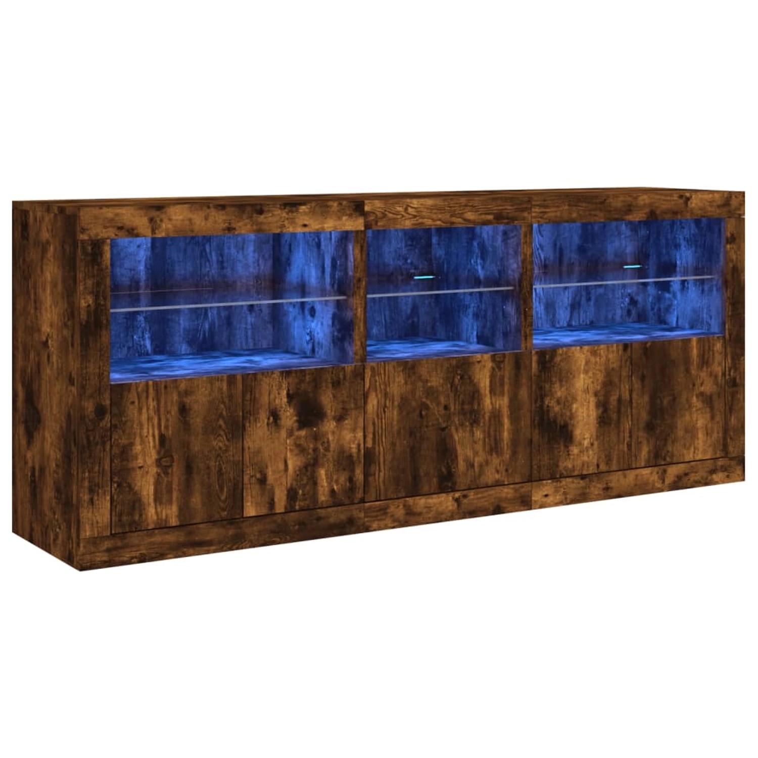 vidaXL Sideboard mit LED-Leuchten Räuchereiche 162x37x67 cm 3208999