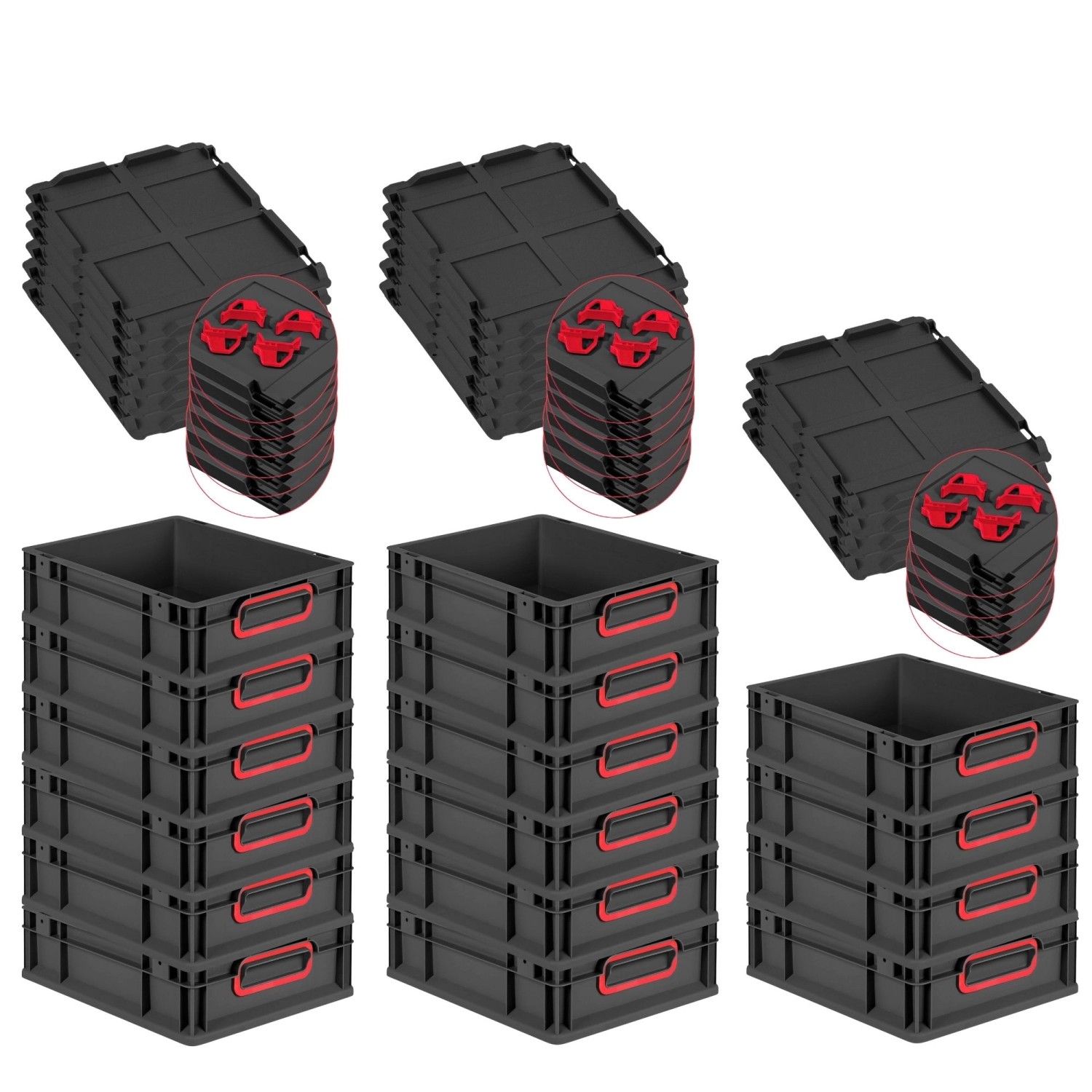 PROREGAL SuperSparSet 16x Eurobox Nextgen Color Mit Auflagedeckel HxBxT 12x günstig online kaufen
