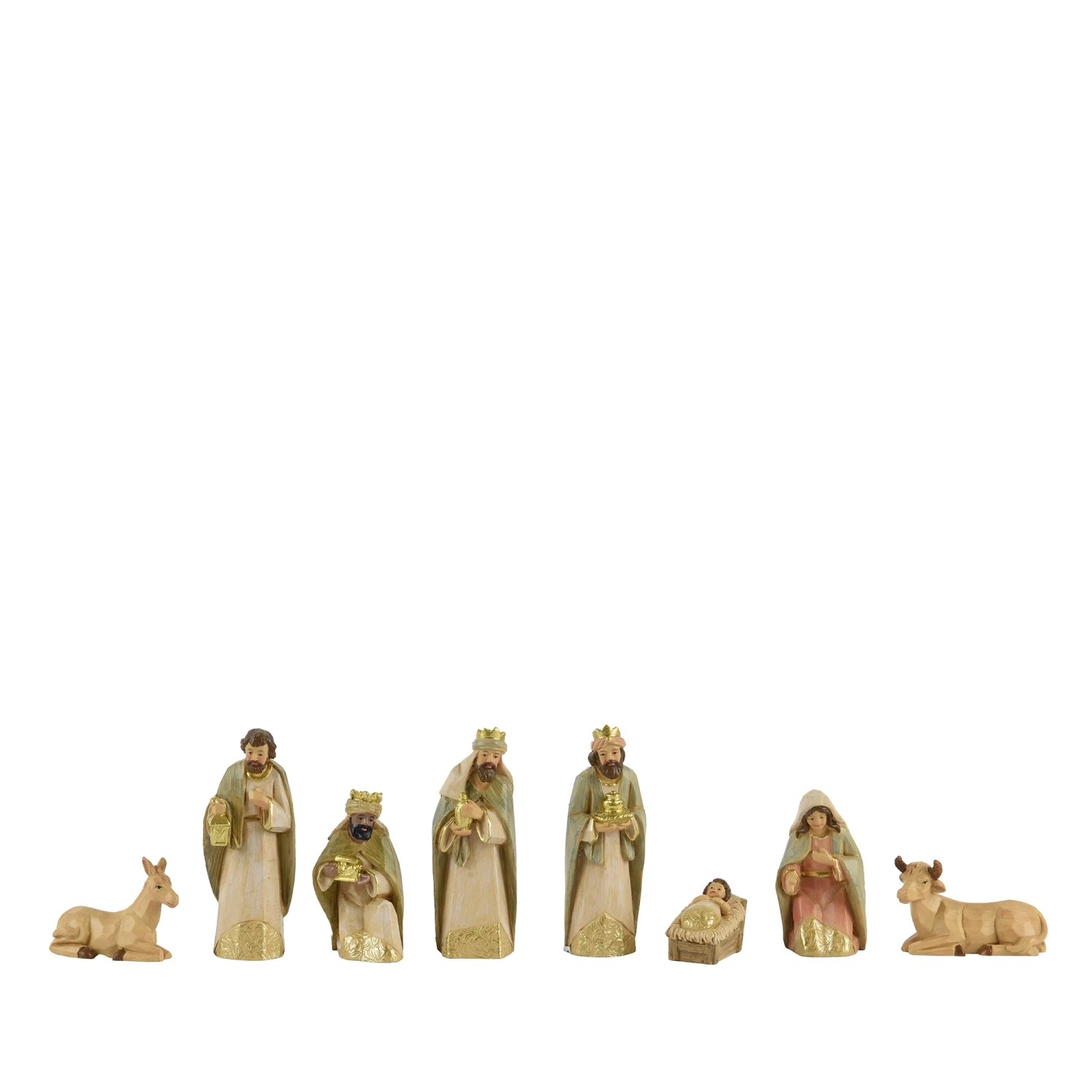 Decoris Weihnachtskrippenset Polyresin 8 Figuren Bunt