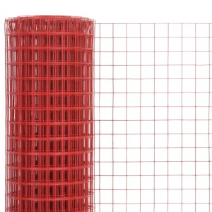vidaXL Drahtzaun Stahl mit PVC-Beschichtung 10x0,5 m Rot 143668