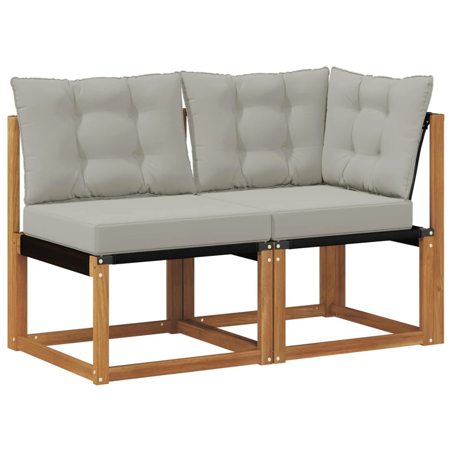 vidaXL Outdoor Mittel- und Ecksofa mit Kissen 2 Stück Natur 900614