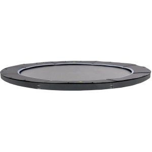 Schwarzes Exit Toys Dynamic Sports Bodentrampolin, Ø 427 cm, ohne Netz.