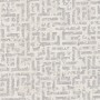 Vliestapete mit geometrischem Muster in Weiß und Silber, strukturierte Oberfläche.