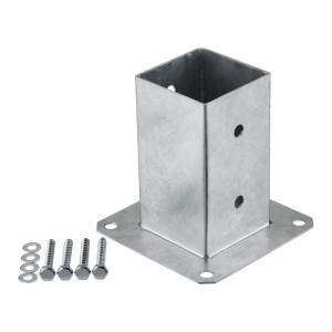 SOTECH Pfostenträger Bodenanker Zum Aufschrauben Vierkant 80 x 80 mm Feuerverzinkt