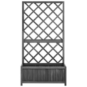 DELUKE Rankkasten Gartenspalier MALO Schwarz 135x70x30cm Spalier Mit Blumenkasten Mit Rankgitter Rankhilfe Mit Pflanzenkasten