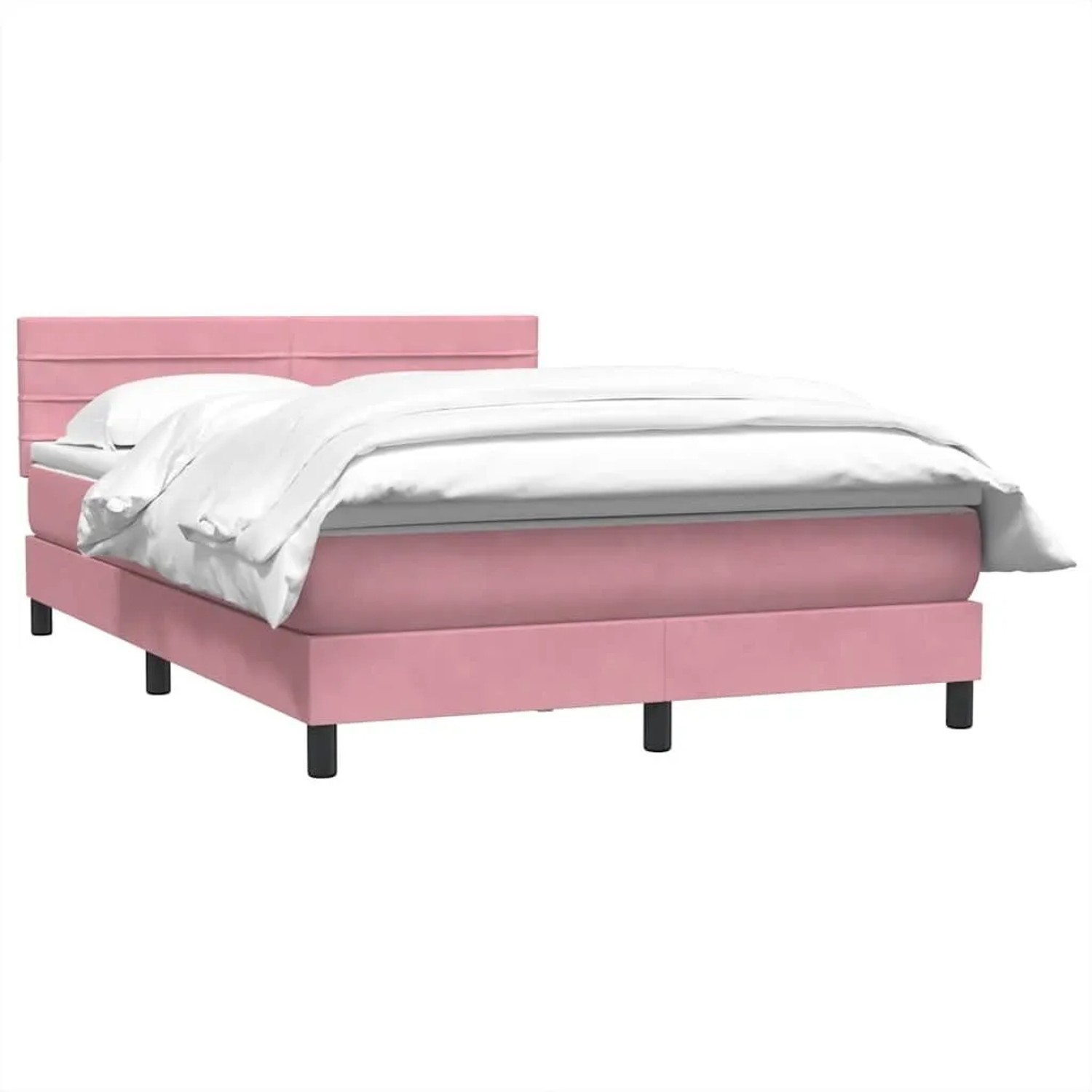 vidaXL Boxspringbett mit Matratze Rosa 160x210 cm Samt 3316316 günstig online kaufen