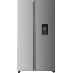 Respekta Side-by-Side Kühl-Gefrierkombination Halvar im Inox Look mit Wasserspender.
