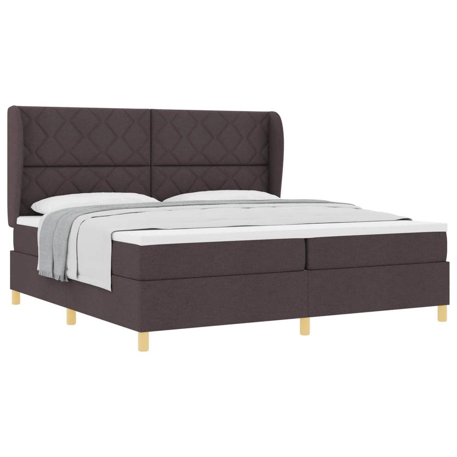 vidaXL Boxspringbett mit Matratze 90x190 cm Dunkelbraun 3340840