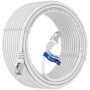 Weißes hb-digital CAT 7 Patchkabel (30m) mit RJ45 Stecker für Netzwerktechnik.