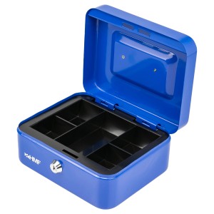 HMF 10120-05 Geldkassette Abschließbar Kasse Münzeinsatz 5 Münzfächer 20 x 16 x 9 cm Blau