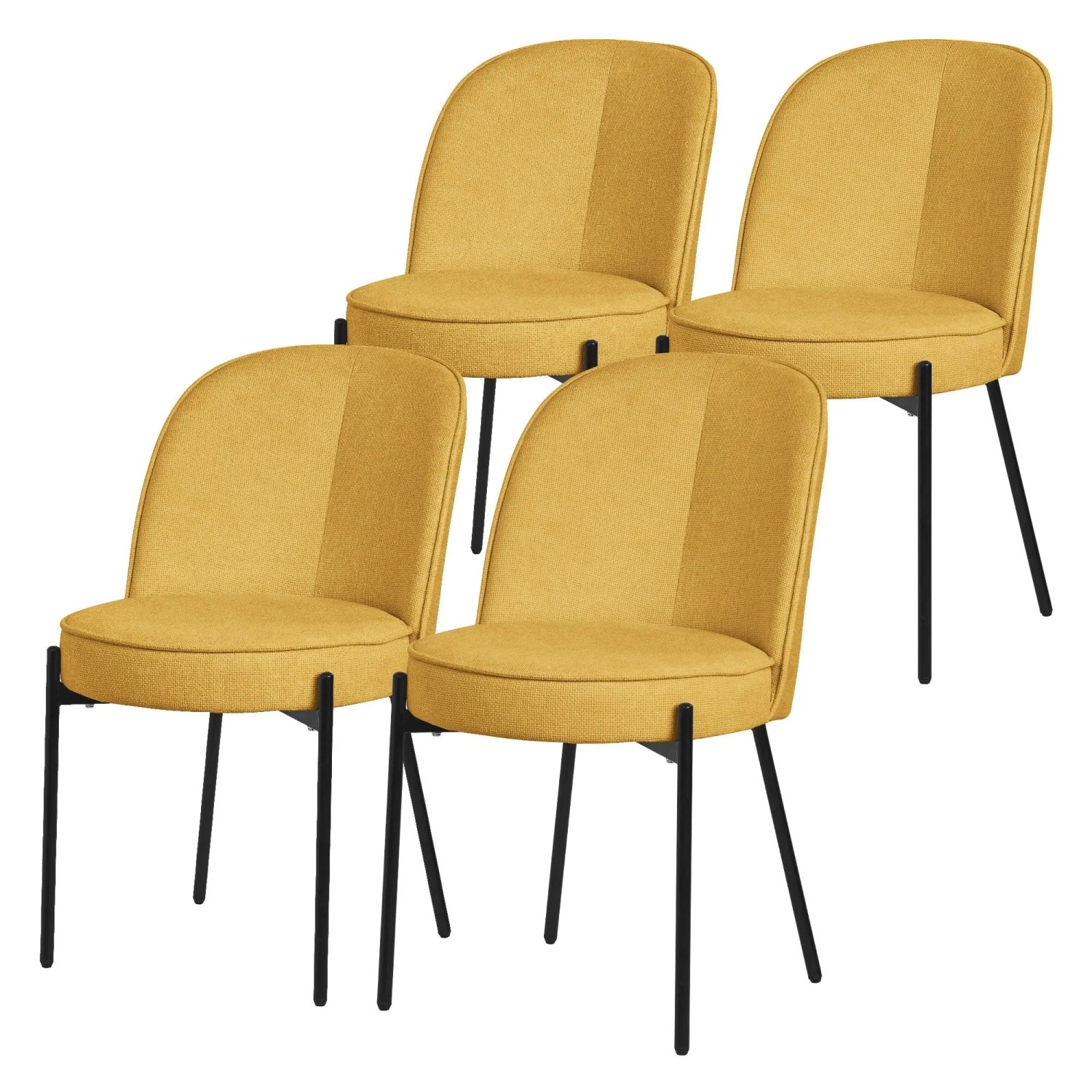 ML-Design Esszimmerstühle 4Er Set Senf mit Metallbeine und Stoffbezug