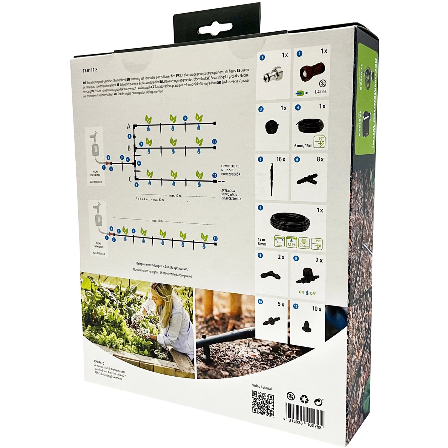 Geka Drip Set für Gemüse-/Blumenbeete (Ø 6 mm): Bewässerungssystem mit Zubehör.