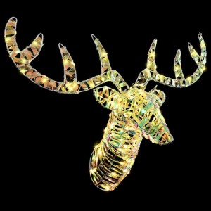 vidaXL Rentier Zieh Schlitten Warmweiß 60 cm PET 42019065