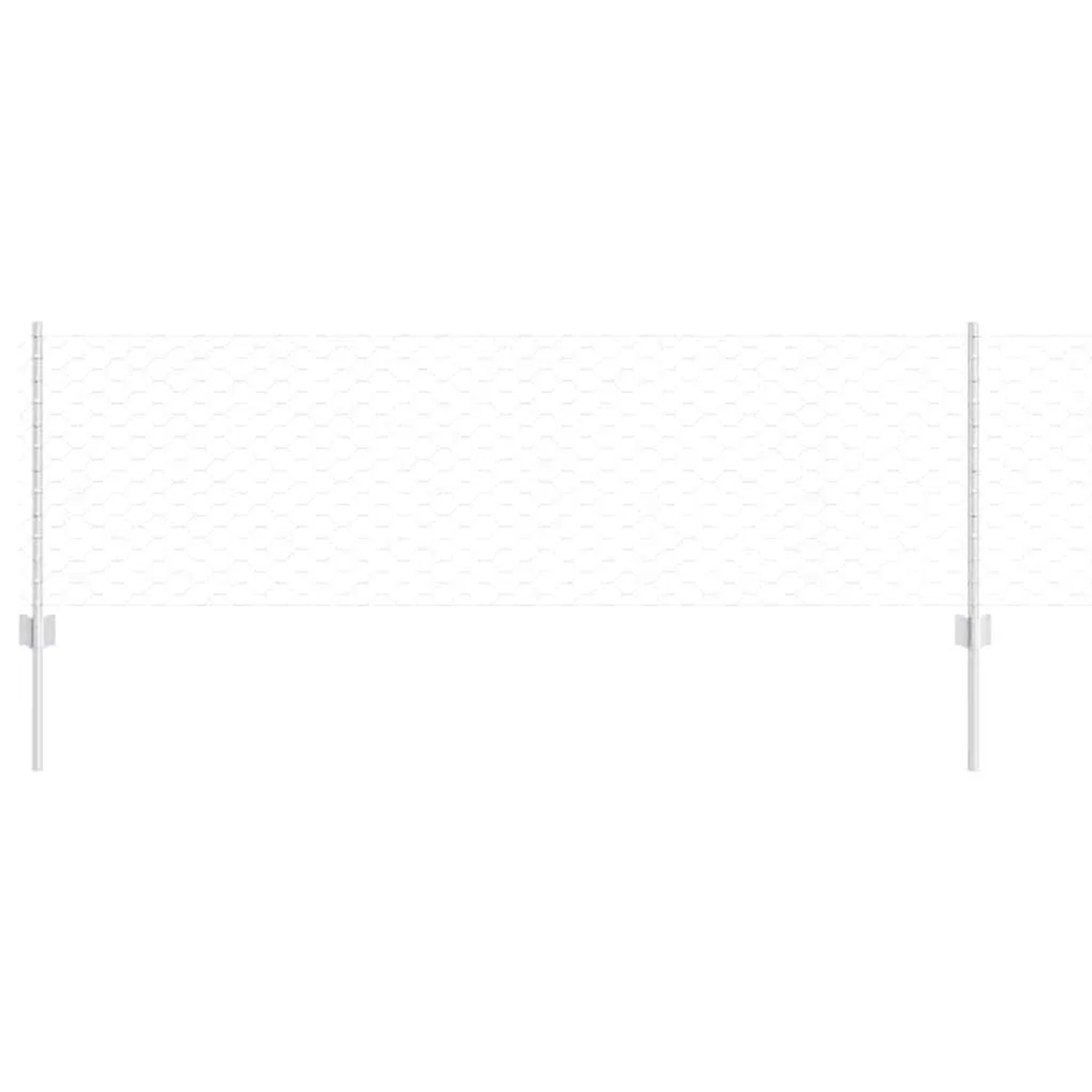 vidaXL Zaun mit Pfosten Silber 0,6 x 25 m Stahl 3336993 günstig online kaufen