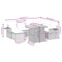 Beige 8-tlg. Garten-Sofagarnitur aus Polyrattan mit Kissen, Maße siehe Zeichnung.