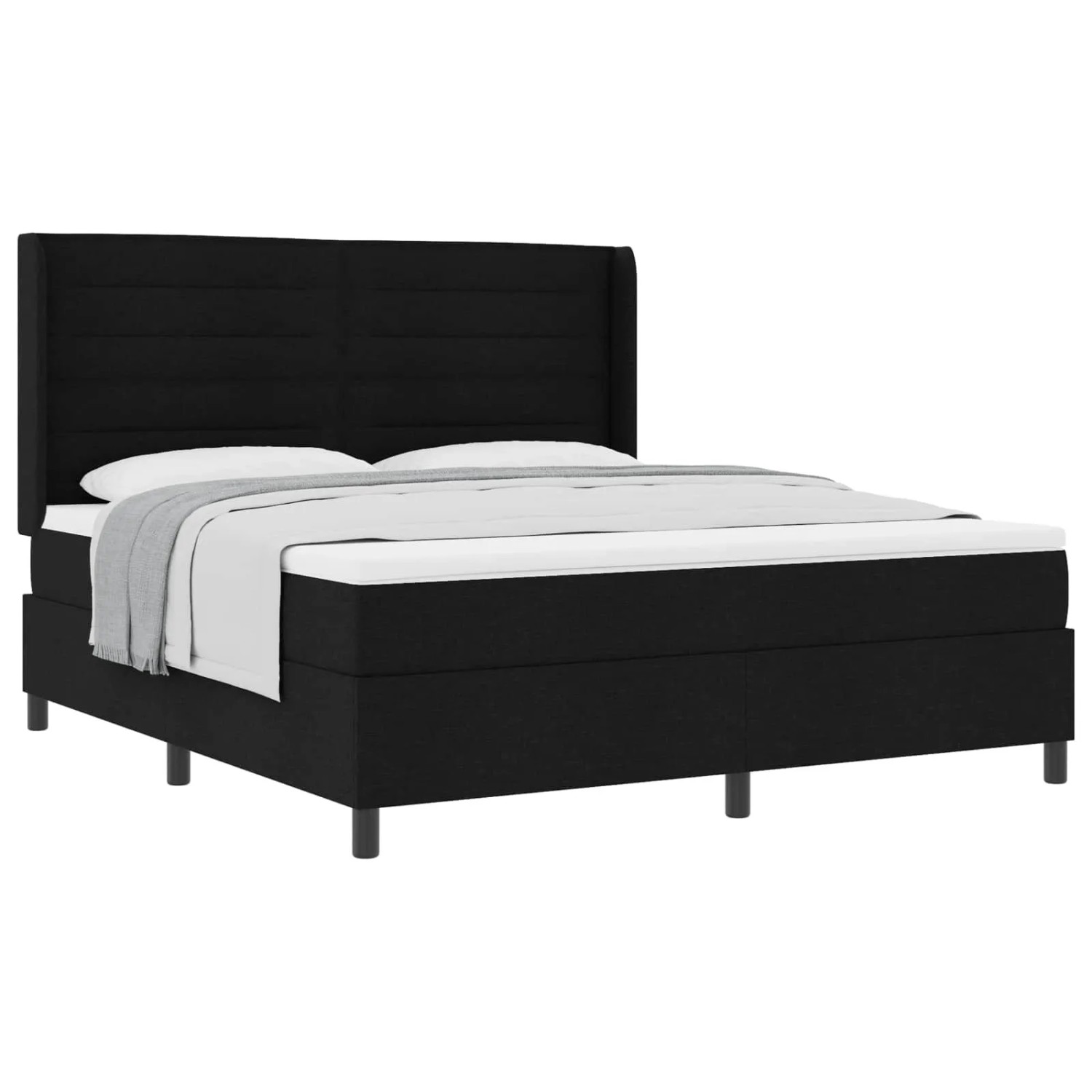 vidaXL Boxspringbett mit Matratze Schwarz 180 x 200 cm Stoff 3341597 günstig online kaufen