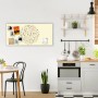 Banjado Magnettafel 78x37cm, silberne Magnetwand mit Blumenreigen-Motiv in Küche.