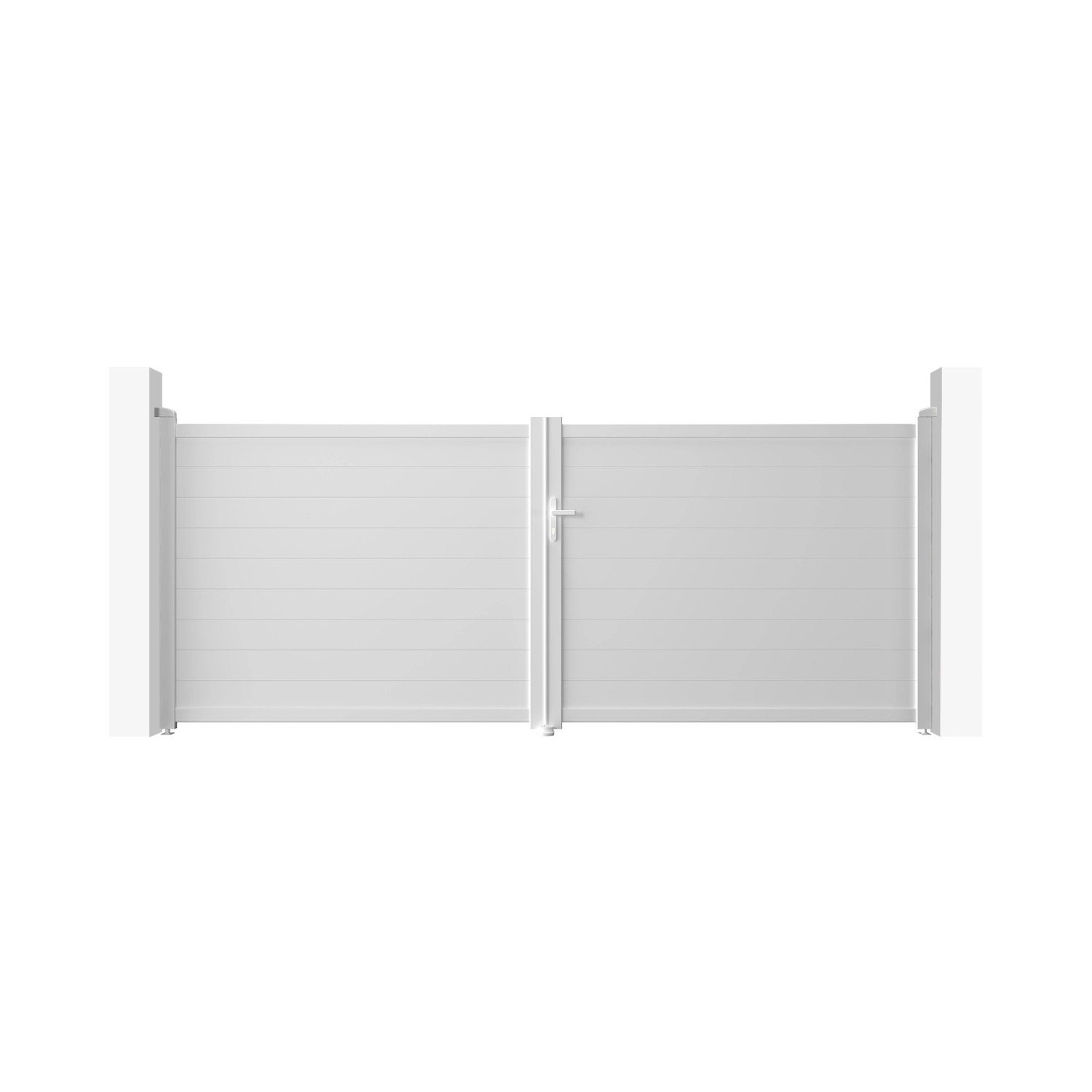 Casanoov Flügeltor 4M Eiger H 160Cm & 2 Pfosten H 190Cm Aluminium Weiß günstig online kaufen