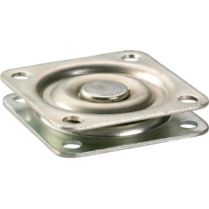Drehplatte für Transportrollen, 57x57mm, verzinkter Stahl mit Kugellager.