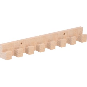 Siro Hakenleiste S660 aus Buche mit 8 Haken, Länge 260mm, unbehandeltes FSC®-Holz.