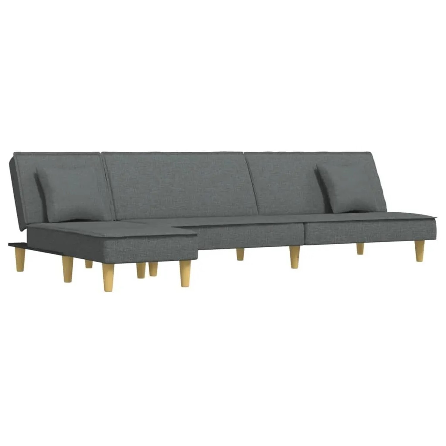 vidaXL Schlafsofa in L-Form Dunkelgrau 255x140x70 cm Stoff 3157248 günstig online kaufen