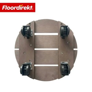 Floordirekt Pflanzenroller Countess, Rolluntersetzer aus WPC, Ø 30cm, mit 4 Rollen und Bremse.