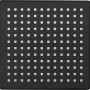 Quadratische, schwarze baliv Überkopfbrause KBS-21-30 mit Antikalk-Noppen.