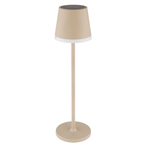 Globo Solarleuchte aus Metall, 41 cm, in Sand Matt. Dekorative Außenleuchte mit Akku.