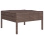Brauner vidaXL Gartenmöbel-Tisch aus Rattan, Teil eines 9-tlg. Lounge-Sets.