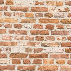 Vliestapete in Steinoptik, braun-rote Steinmauer für Wohnzimmer, Küche und Flur.