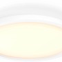 Weiße, runde Philips Hue Aurelle Panelleuchte mit warmweißem Licht.