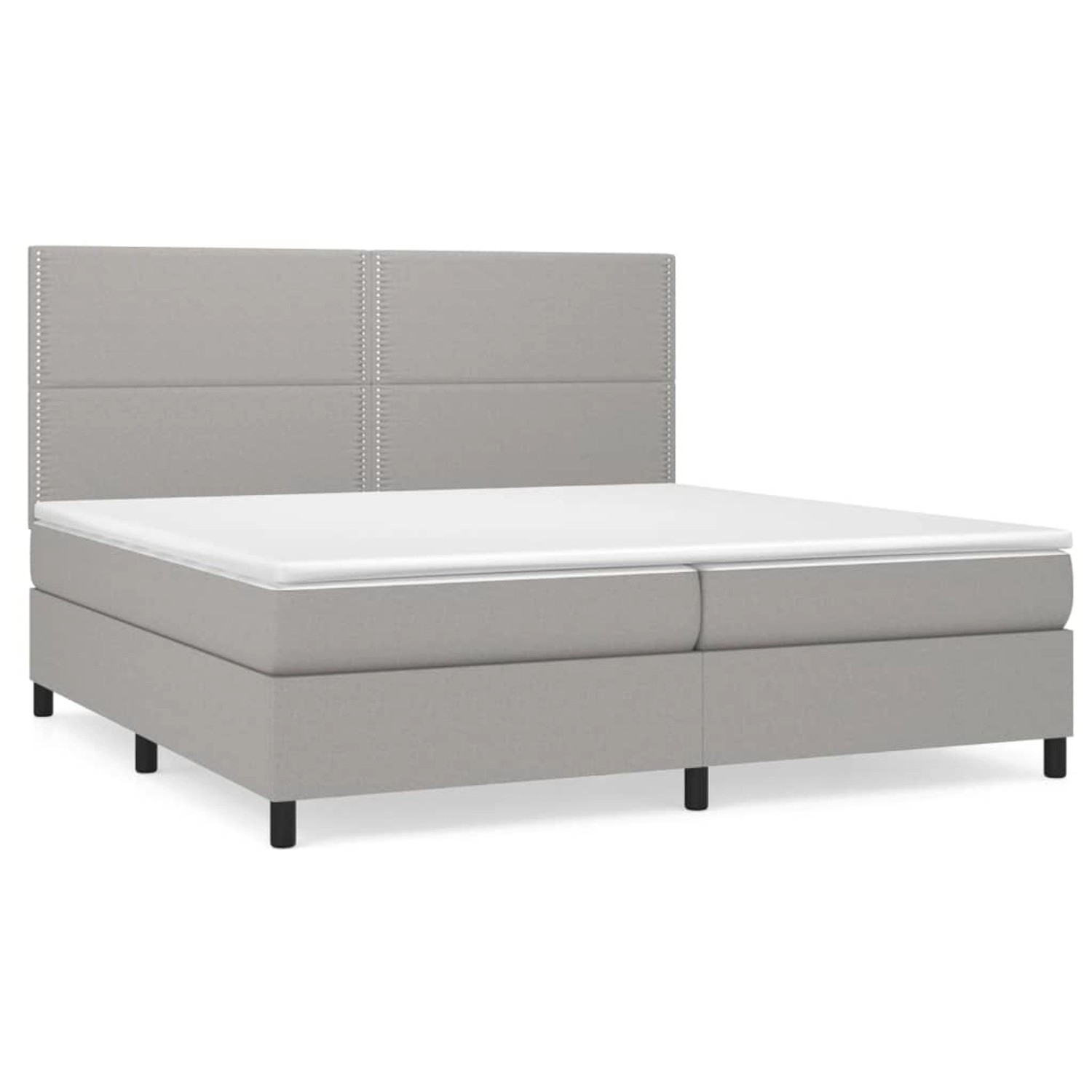 vidaXL Boxspringbett mit Matratze Hellgrau 200x200 cm Stoff 3141721 günstig online kaufen