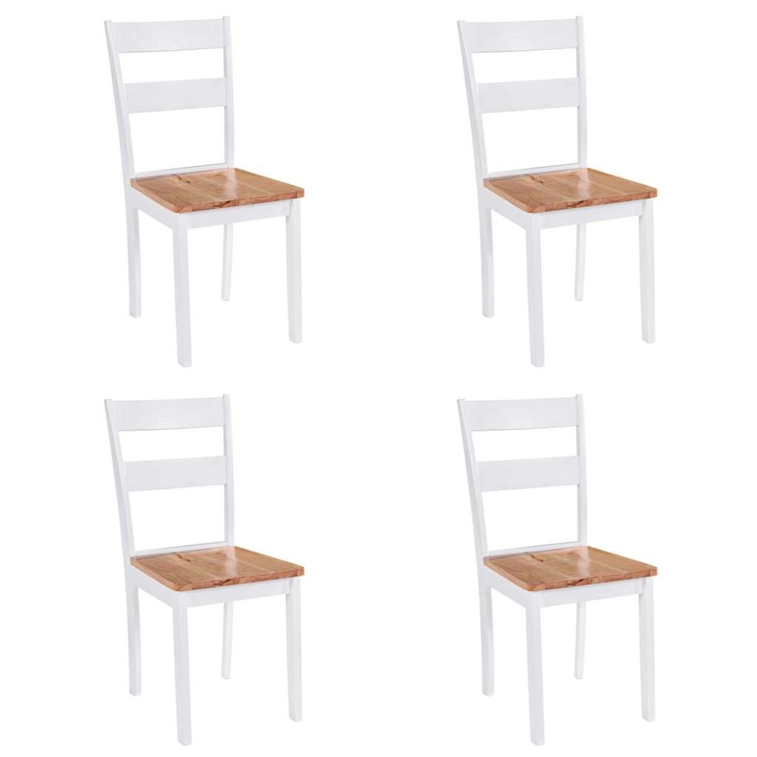 vidaXL Esszimmerstühle 4 Stk Weiß Massivholz Gummibaum 245369 günstig online kaufen