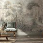 Beige Vliestapete „Wald“ von Marburg, florales, modernes Design, 270x318 cm, für Wohn- und Schlafzimmer.