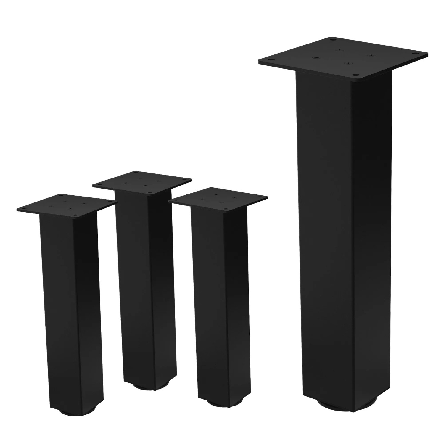 ML-Design Tischbeine 4Er Set I-Design H42 cm Schwarz Stahl 8x8 cm