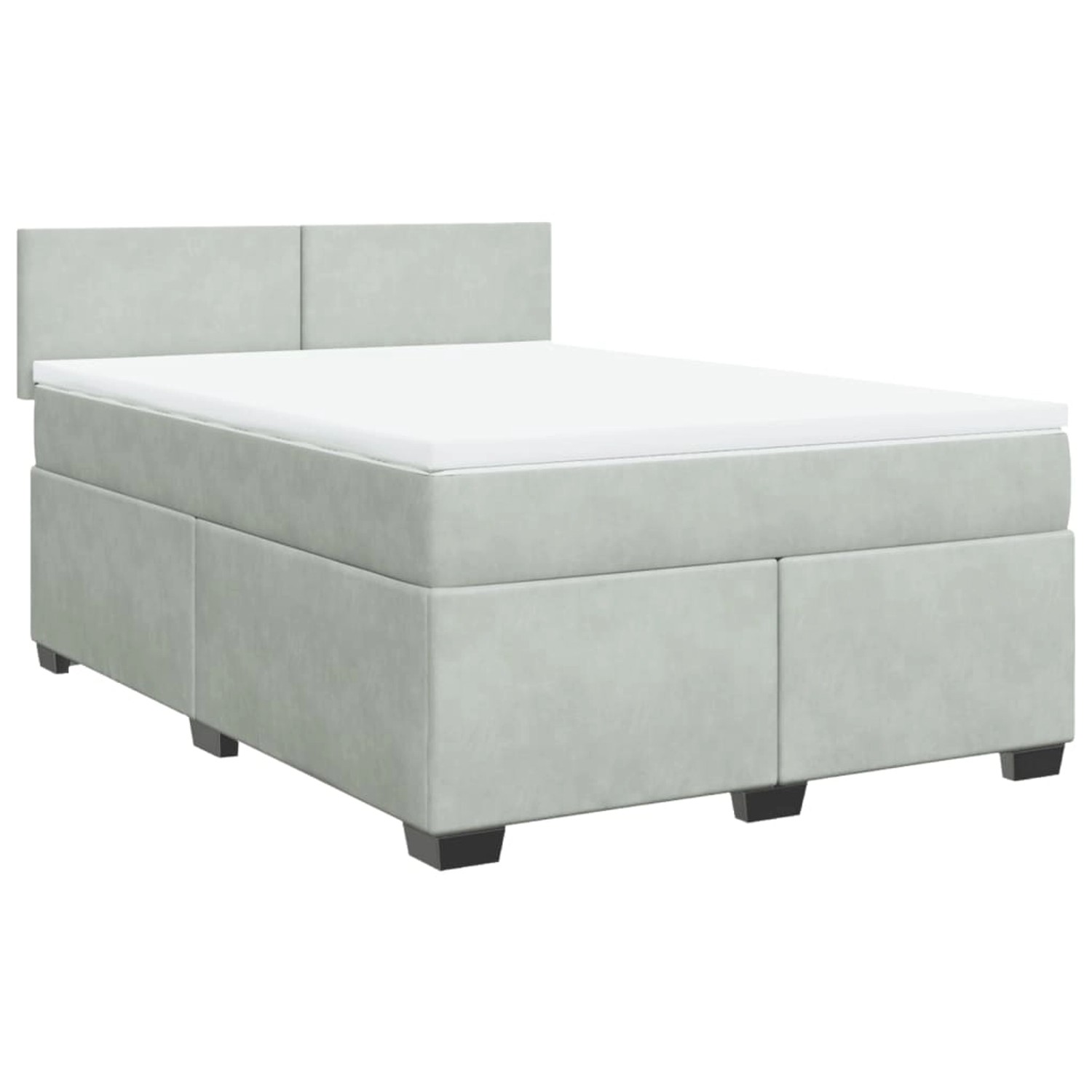 vidaXL Boxspringbett mit Matratze Hellgrau 160x200 cm Samt2103618 günstig online kaufen