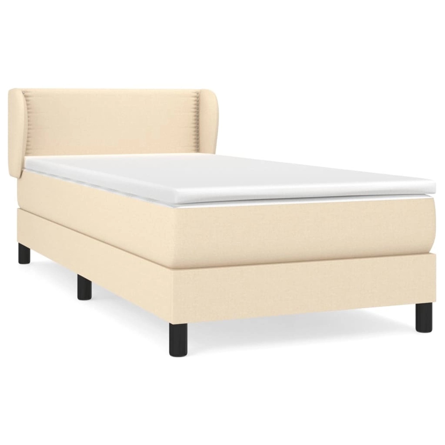 vidaXL Boxspringbett Boxspringbett mit Matratze Creme 100x200 cm Stoff Bett günstig online kaufen