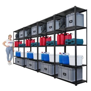 PROREGAL Mega Deal 5x Schraubregal Haldor HxBxT 180x90x40cm Fachlast 100 kg Schwarz