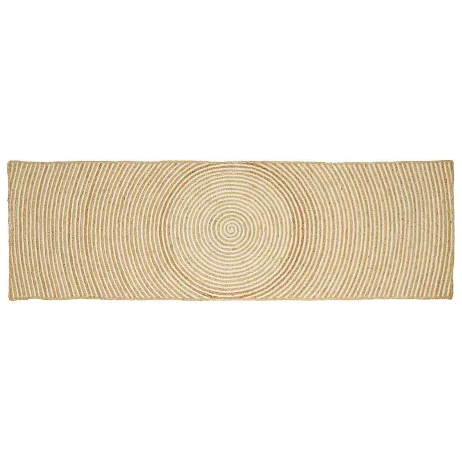 vidaXL Teppich Natur und Weiß 80 x 250 cm Jute 42010716