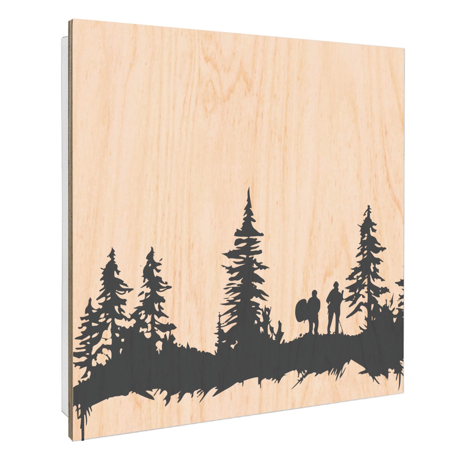 Banjado Schlüsselkasten mit Holzfront 30x30cm Weiß Scharnier Links 50 Haken günstig online kaufen