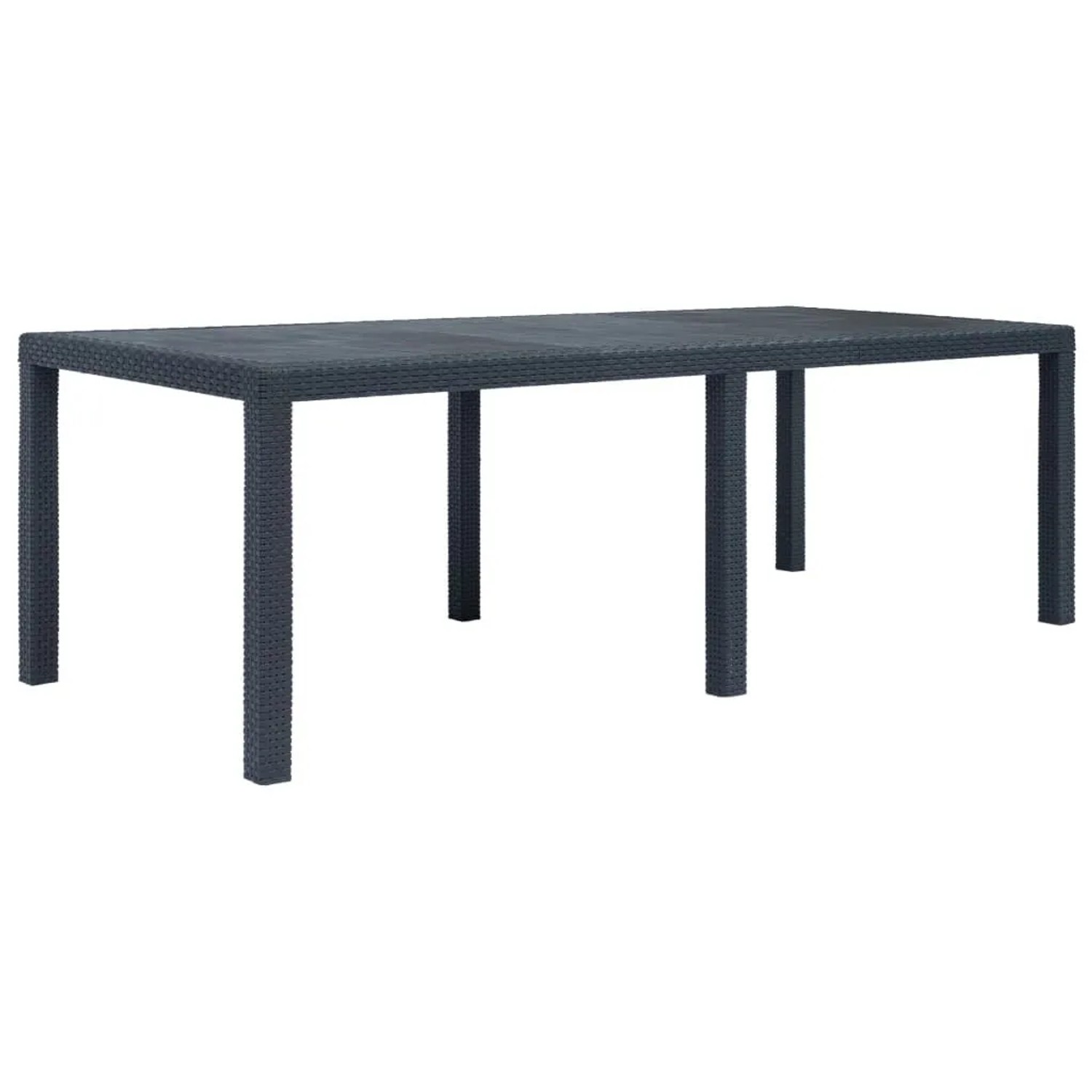 Furnicato Gartentisch Anthrazit 220x90x72 Cm Kunststoff Rattan-optik