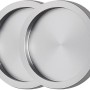 Griffmuschelpaar Rund, Edelstahl-Optik, zum Kleben für Glas- und Schiebetüren.